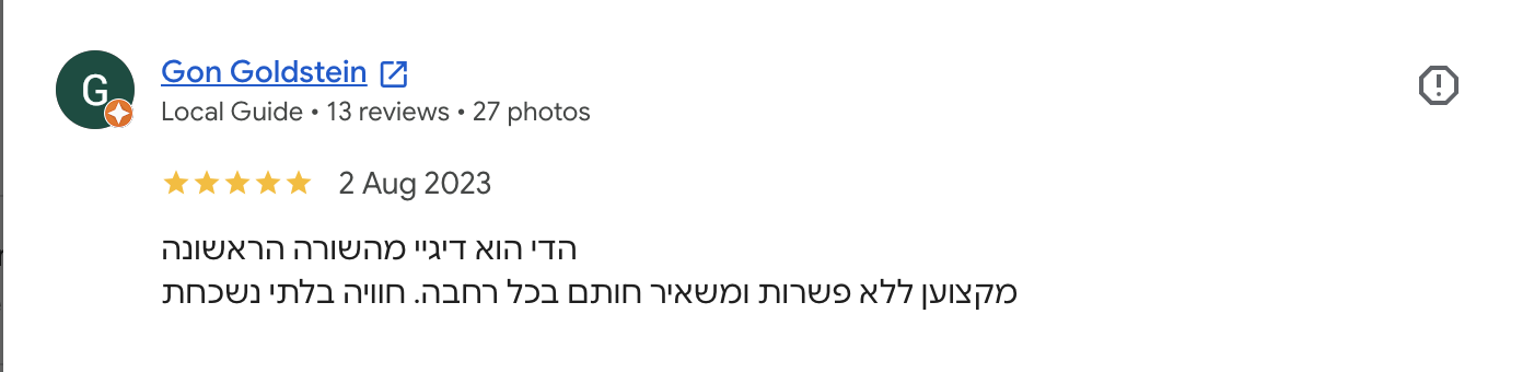 Google review — Gon Goldstein